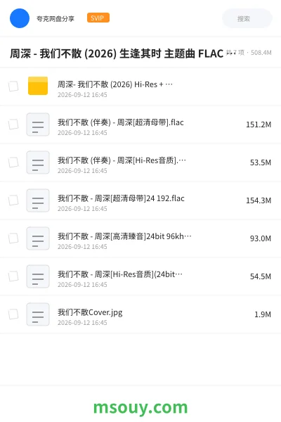 《周深 - 我们不散 (2026) 生逢其时 主题曲 FLAC Hi-Res 超清母带》音乐学习资源封面