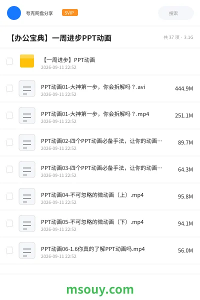 《【一周进步】PPT动画》教程学习资源封面