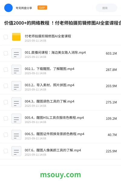 《价值2000+的网络教程 !付老师拍摄剪辑修图AI全套课程合集》教程学习资源封面
