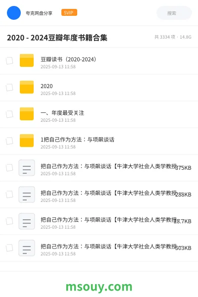 《2020 - 2024豆瓣年度书籍合集》书刊学习资源封面