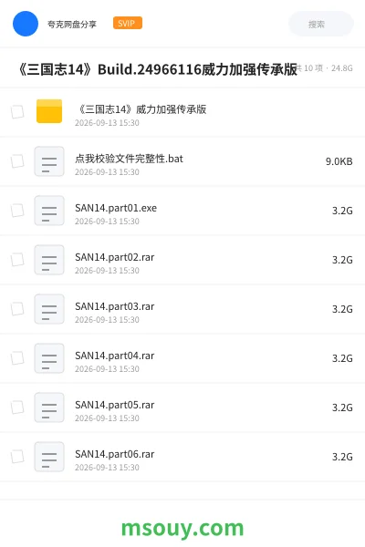 《《三国志14》Build.24966116威力加强传承版》游戏网盘｜学习资源网盘