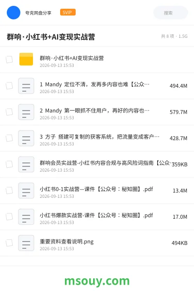《群响·小红书+AI变现实战营》AIGC学习资源封面