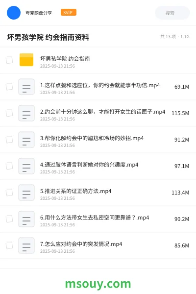 《坏男孩学院 约会指南资料》教程学习资源封面
