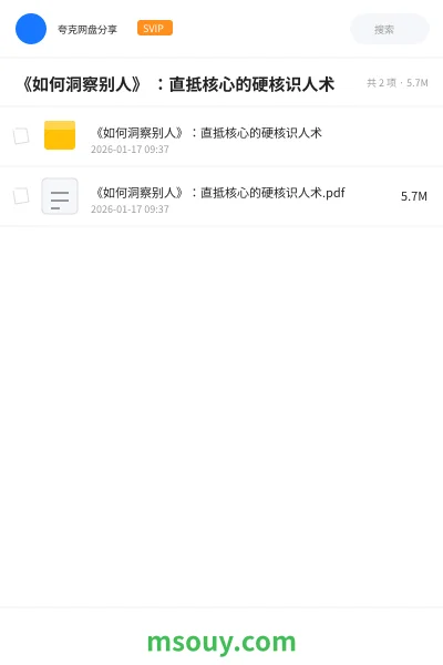 《《如何洞察别人》 :直抵核心的硬核识人术》教程学习资源封面