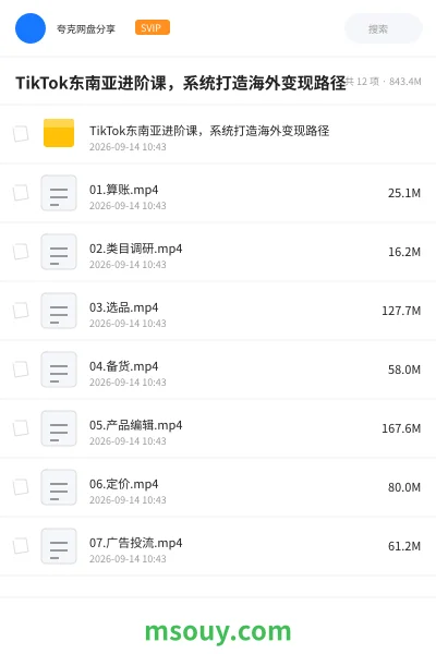 《TikTok东南亚进阶课,系统打造海外变现路径》AIGC学习资源封面