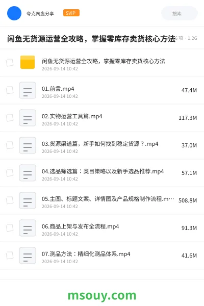 《闲鱼无货源运营全攻略,掌握零库存卖货核心方法》AIGC学习资源封面