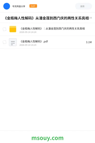 《《金瓶梅人性解码》从潘金莲到西门庆的两性关系真相》书刊学习资源封面