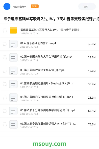 《零乐理零基础AI写歌月入过1W,7天AI音乐变现实战课,把AI音乐做成被动收入副业》教程学习资源封面