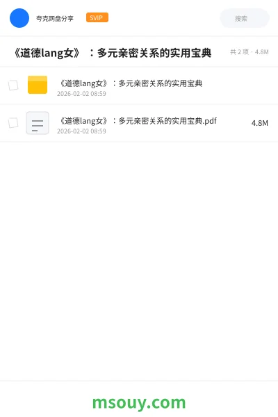 《《道德lang女》 :多元亲密关系的实用宝典》书刊学习资源封面