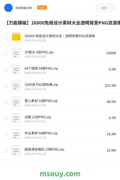 《【万能模板】26000免抠设计素材大全透明背景PNG资源库》其他网盘|学习资源网盘