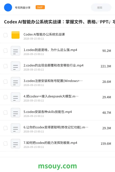 《Codex AI智能办公系统实战课:掌握文件、表格、PPT、项目管理、数据分析、浏览器及企业日报自动化》AIGC学习资源封面