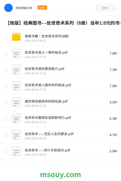 《📚 【绝版】经典图书---处世奇术系列(8册)当年1.9元的书,放到今天依然没有对手!》书刊学习资源封面