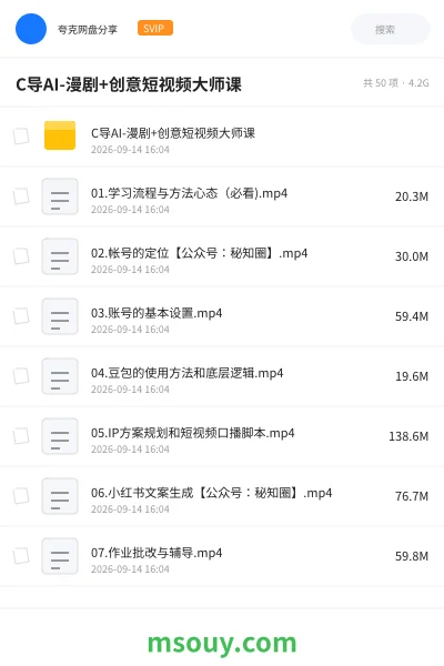 《C导AI-漫剧+创意短视频大师课》AIGC学习资源封面