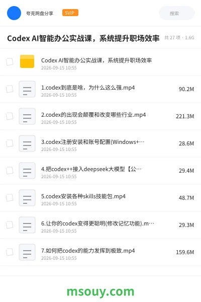 《Codex AI智能办公实战课,系统提升职场效率》AIGC学习资源封面