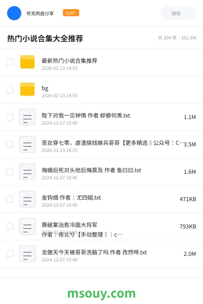 《热门小说合集大全推荐》小说学习资源封面