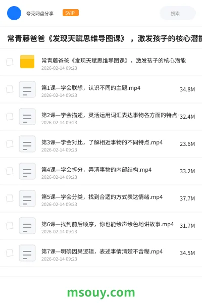 《常青藤爸爸《发现天赋思维导图课》 ,激发孩子的核心潜能》教育动画网盘|学习资源网盘