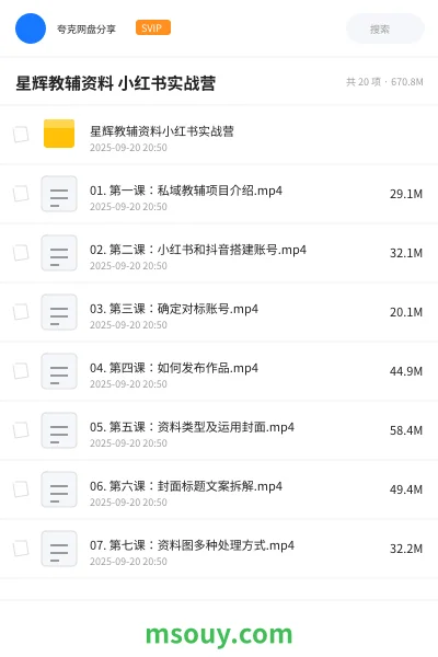 《星辉教辅资料 小红书实战营》教程学习资源封面