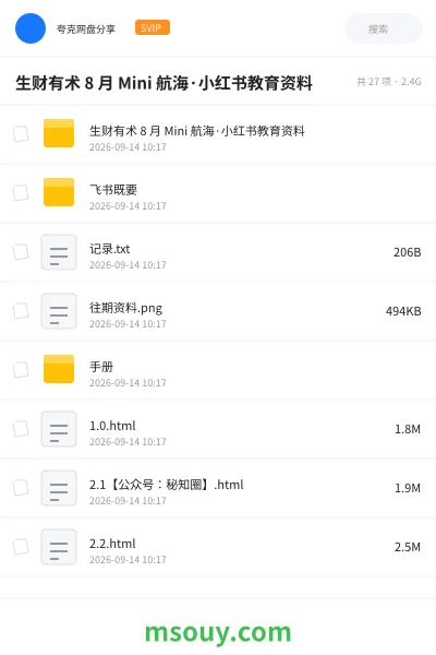 《生财有术 8 月 Mini 航海·小红书教育资料》AIGC学习资源封面