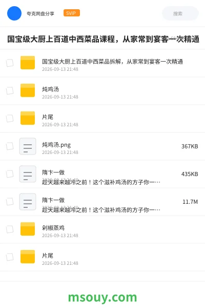 《国宝级大厨上百道中西菜品课程,从家常到宴客一次精通》教程网盘|学习资源网盘