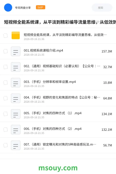 《短视频全能系统课,从平淡到精彩编导流量思维,从低效到高效AI效率提升,打造完整短视频创作能力》AIGC学习资源封面