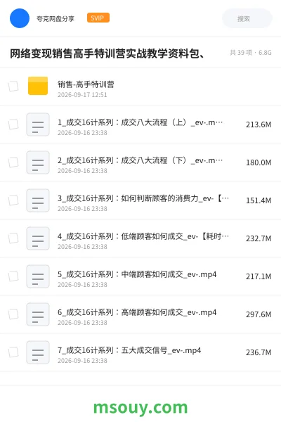 《网络变现销售高手特训营实战教学资料包、》教程学习资源封面