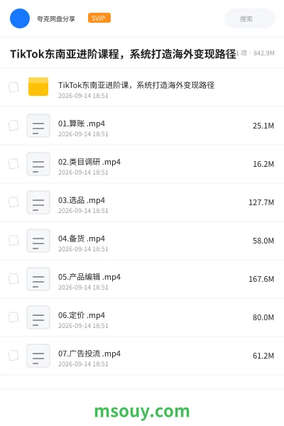 《TikTok东南亚进阶课程,系统打造海外变现路径》教程学习资源封面
