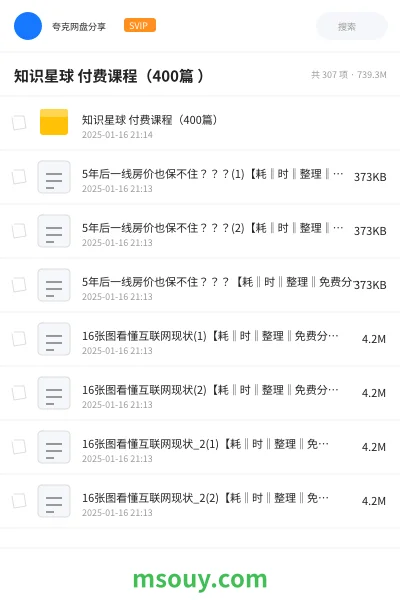 《知识星球 付费课程(400篇 )》教程网盘|学习资源网盘