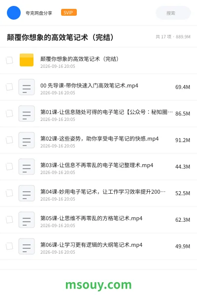 《颠覆你想象的高效笔记术(完结)》教程学习资源封面