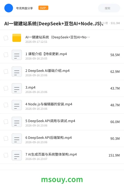 《AI一键建站系统(DeepSeek+豆包AI+Node.JS)、》AIGC学习资源封面