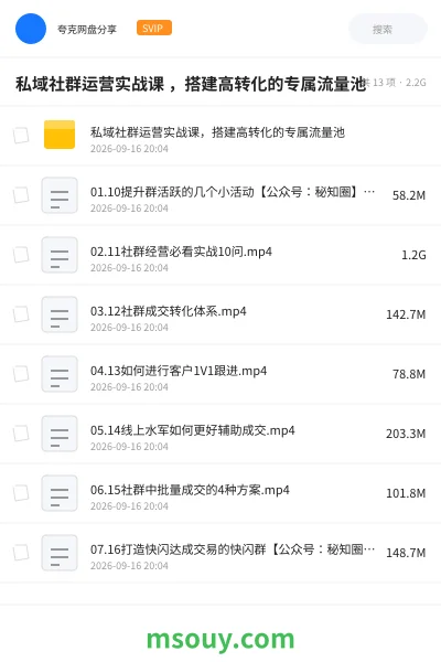 《私域社群运营实战课 ,搭建高转化的专属流量池》教程学习资源封面
