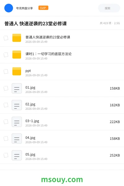 《普通人 快速逆袭的23堂必修课》AIGC网盘｜学习资源网盘