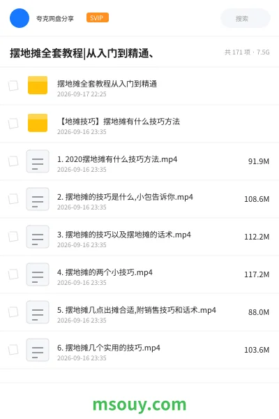 《摆地摊全套教程|从入门到精通、》教程学习资源封面