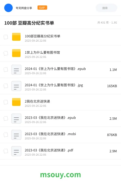 《100部 豆瓣高分纪实书单》书刊学习资源封面
