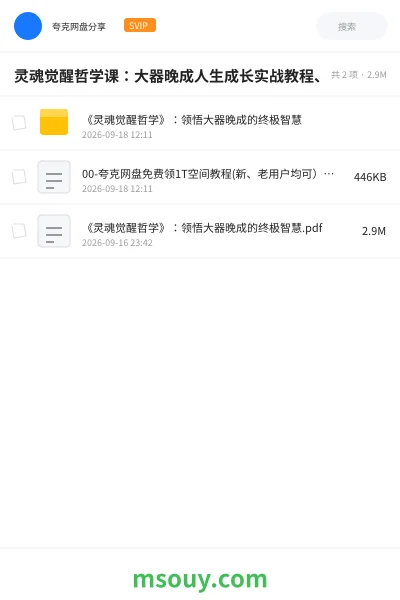 《灵魂觉醒哲学课:大器晚成人生成长实战教程、》教程学习资源封面