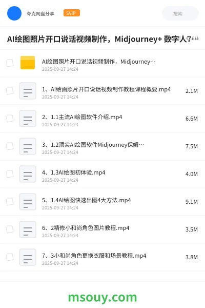 《AI绘图照片开口说话视频制作,Midjourney+ 数字人7天产100条收益破万》AIGC学习资源封面