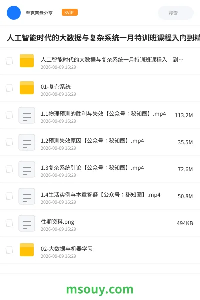 《人工智能时代的大数据与复杂系统一月特训班课程入门到精通视频教程》AIGC学习资源封面