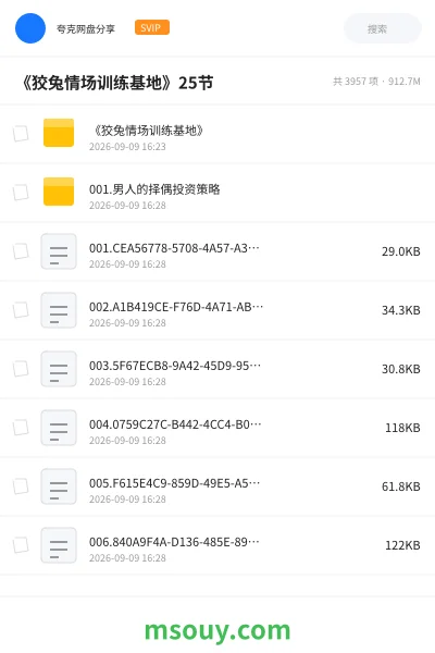 《《狡兔情场训练基地》25节》教程学习资源封面
