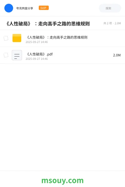 《《人性破局》 :走向高手之路的思维规则》书刊学习资源封面