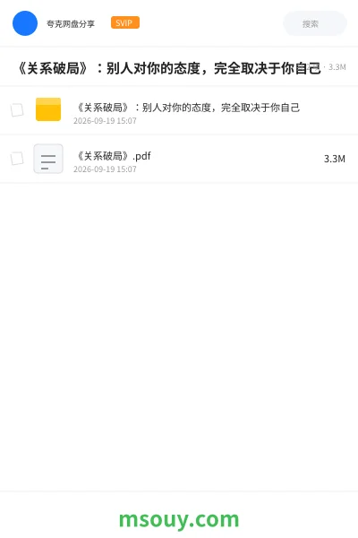 《《关系破局》:别人对你的态度,完全取决于你自己》书刊学习资源封面