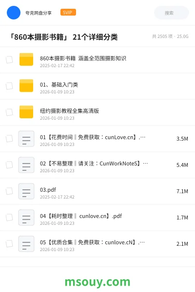 《「860本摄影书籍」 21个详细分类》书刊学习资源封面