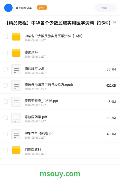 《【精品教程】中华各个少数民族实用医学资料【16种】》教程学习资源封面