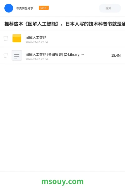 《推荐这本《图解人工智能》。日本人写的技术科普书就是通俗易懂,深入浅出。粗看了一遍,比国内的那些算法书好懂多了,很适合学习者先大概了解人工智能领域的技术和数学问题,再作深入学习。》AIGC学习资源封面