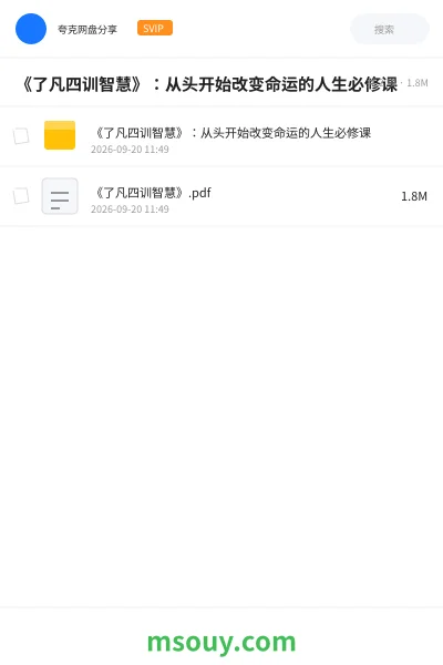 《《了凡四训智慧》:从头开始改变命运的人生必修课》书刊学习资源封面