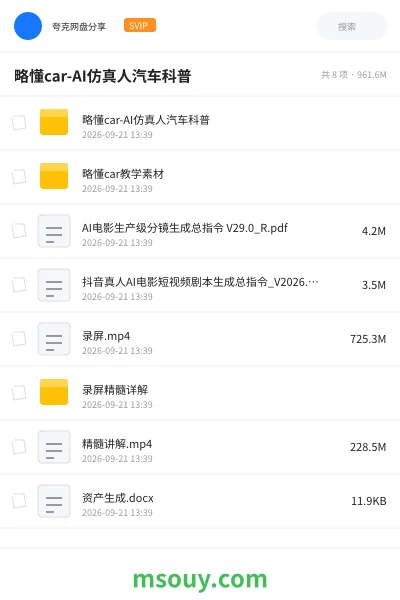 《📁略懂car-AI仿真人汽车科普》AIGC网盘｜学习资源网盘