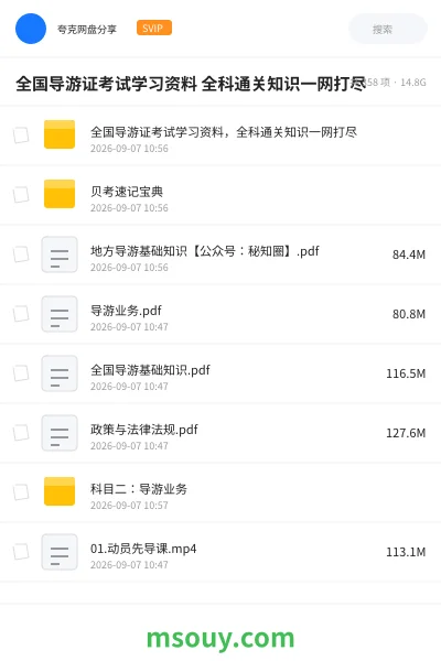 《全国导游证考试学习资料 全科通关知识一网打尽》职业资格学习资源封面