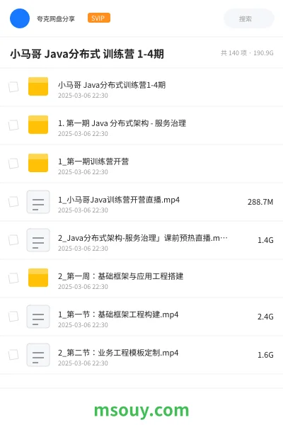 《小马哥 Java分布式 训练营 1-4期》教程学习资源封面