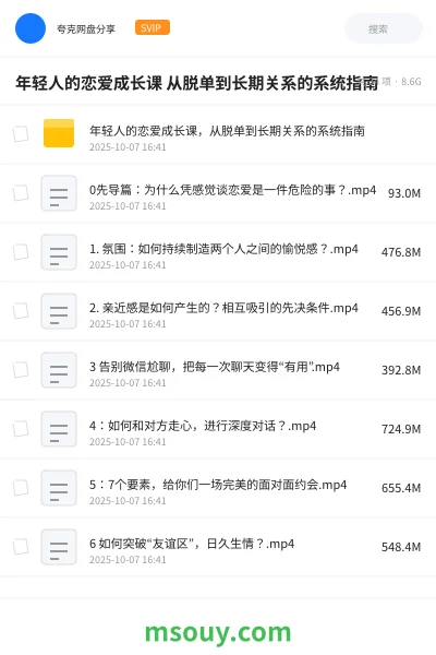 《年轻人的恋爱成长课 从脱单到长期关系的系统指南》教程学习资源封面