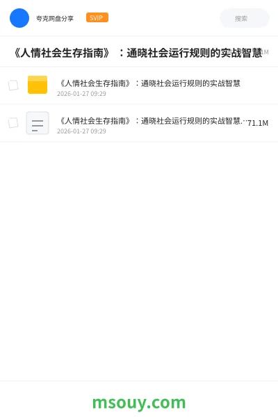 《《人情社会生存指南》 ：通晓社会运行规则的实战智慧》书刊网盘｜学习资源网盘