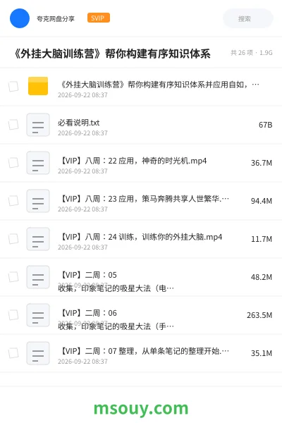 《《外挂大脑训练营》帮你构建有序知识体系》教程学习资源封面