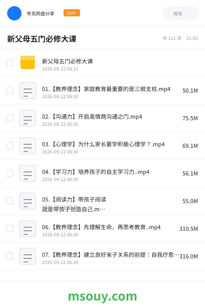 《新父母五门必修大课》教程网盘|学习资源网盘